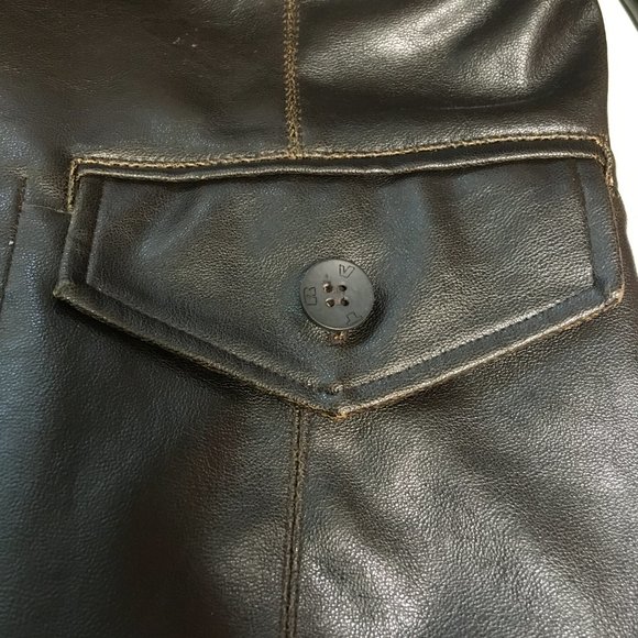 R V T Brown Distressed Faux Leather Jacket  Size Small - Picture 3 of 4